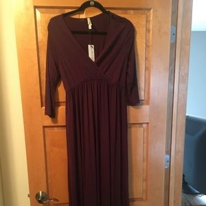 Deep purple maternity maxi dress